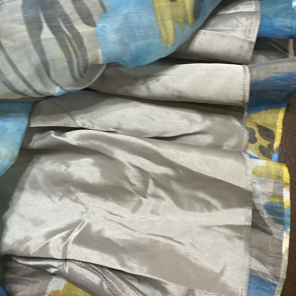 Adrianna Papell fit and flare sleeveless lined silky sizs 4 dress watercolor - Picture 8 of 9